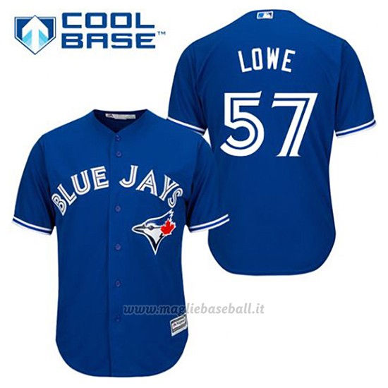 Maglia Baseball Uomo Toronto Blue Jays Mark Lowe 57 Blu Alterner Cool Base